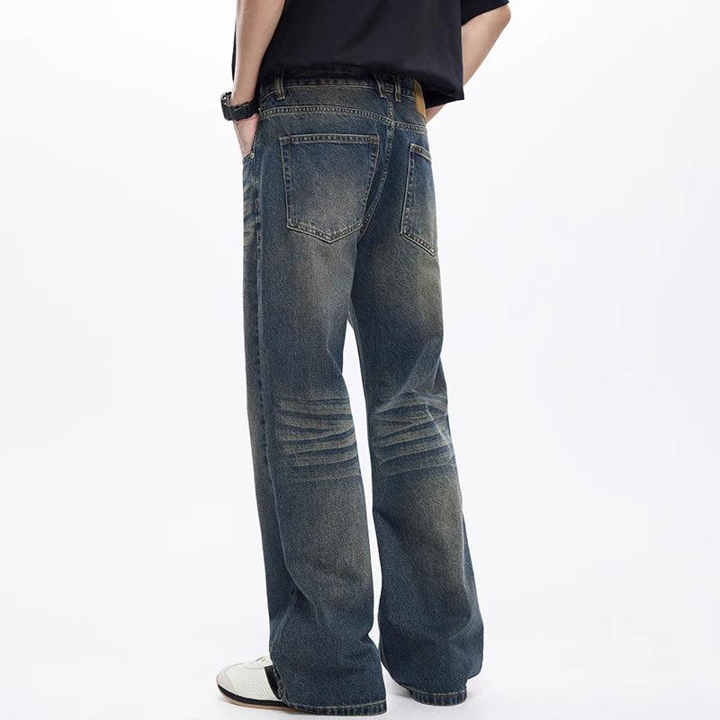 Nudiva's Stone washed boek met wijde pijpen