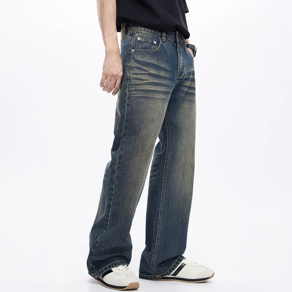 Nudiva's Stone washed boek met wijde pijpen